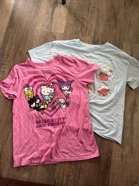 Hello Kitty Pink Graphic Tee with Friends Characters